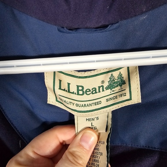 LL Bean Men Goretex Parka Jacket Size Large Blue Down Insulated Outdoor READ - Picture 5 of 13